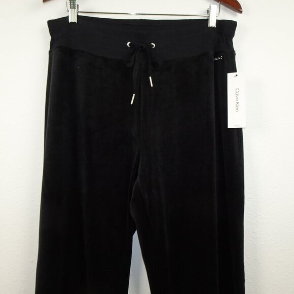 Calvin Klein Velour Pants Women's Plus Size 0X Black Pull On Elastic Waist - Picture 2 of 11